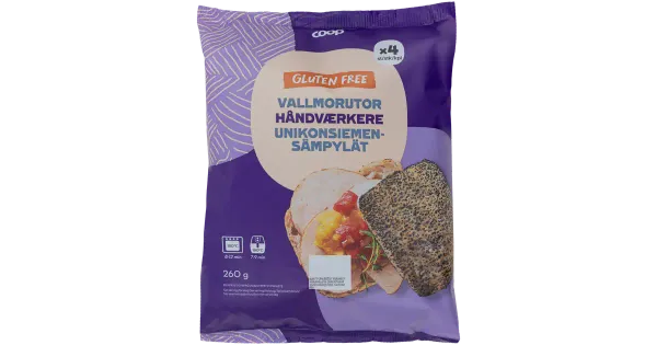 Coop külmutatud gluteenivabad palaleivad mooniseemnetega 4 tk 260 g