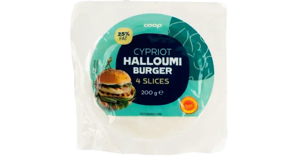 Coop küprosepärane halloumiburger 200g, 4 viilu