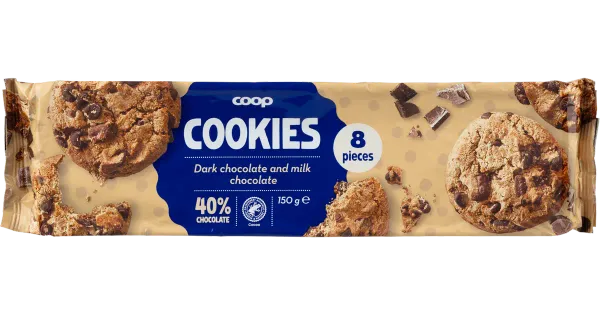 Coop küpsised tumeda ja piimašokolaadiga 150g