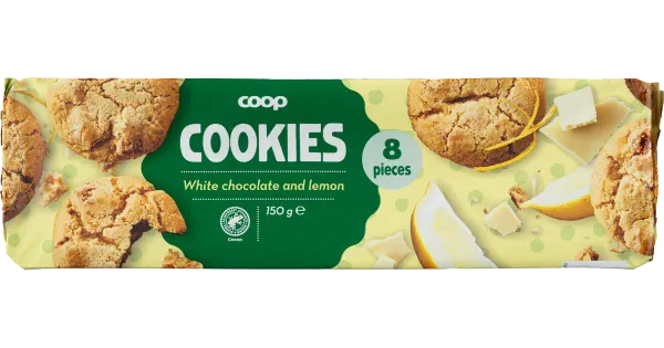 Coop küpsised valge šokolaadi ja sidruniga 150 g