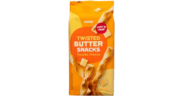 Coop küpsisepulgad või 24 % ja gouda juustuga 8% 125g