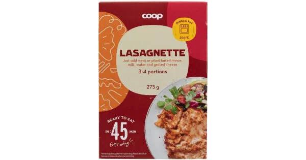 Coop lasagnette ja kastme koostisosad 273g