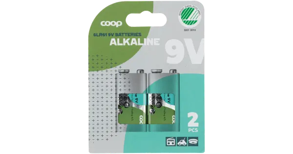 Coop leelispatarei 9v/6lr61 2tk