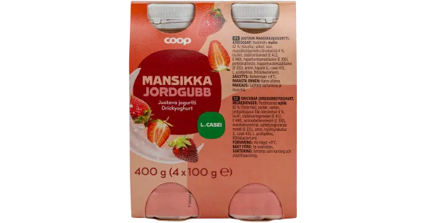 Coop maasika jogurtijook, 4 x 100 g