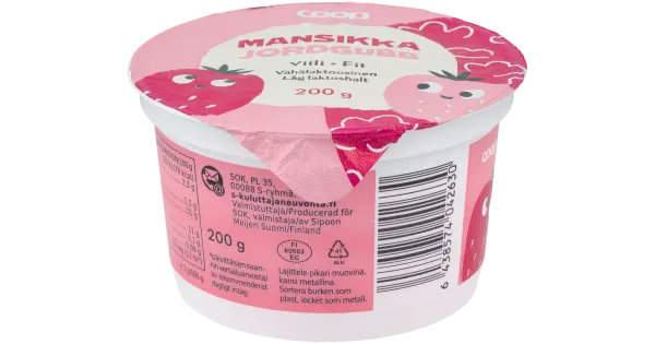 Coop maasikaviili, vähese laktoosisisaldusega 200 g