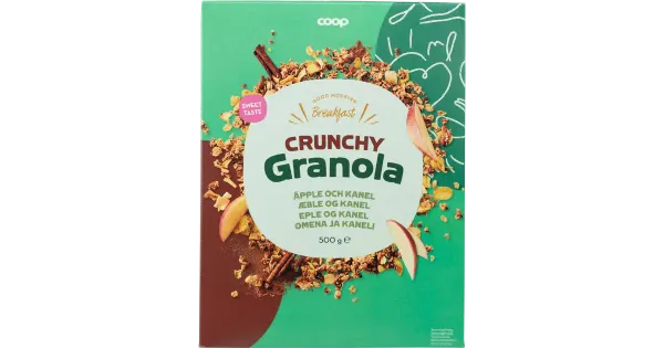 Coop magus granola kuivatatud õunatükkidega 6% ja kaneeliga 0,6% 500g