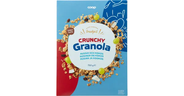 Coop magus granola rosinatega 7% ja kookosega 5% 750g