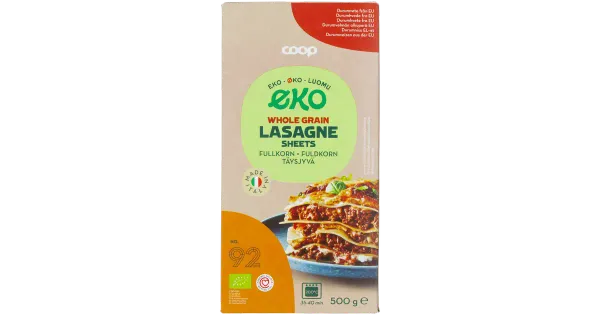 Coop mahetoodetud täisteralasanjeplaadid 500g