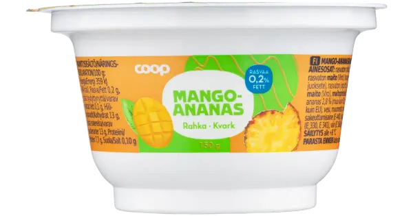 Coop mango-ananassi kohupiimakreem 0,2%, 150 g