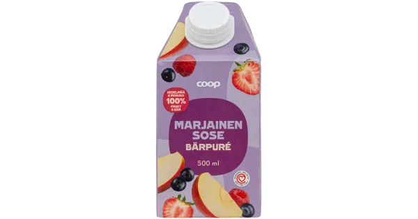 Coop marjapüree õuna-mustika-vaarika 500ml