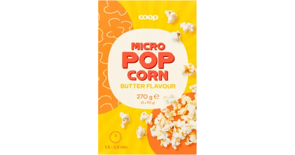 Coop Micro Popcorn võiga 3-pakk