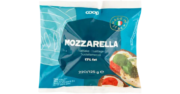 Coop mozzarella soolvees 17% rasva 125g