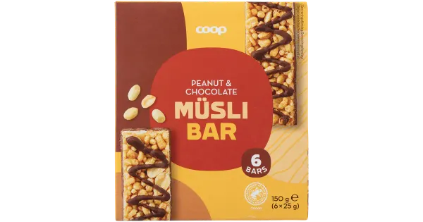 Coop müsli batoon šokolaadi-pähkli 6 tk 150g