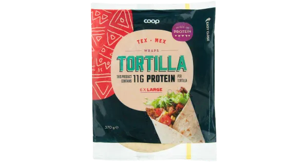 Coop nisutortillad 6 tk proteiiniga 370g