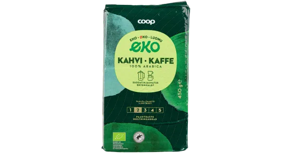 Coop Öko jahvatatud kohv, hele röst 450g