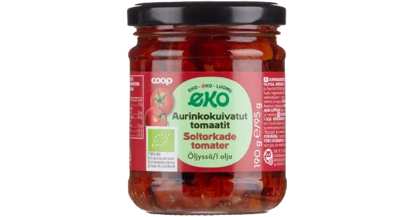 Coop päikesekuivatatud tomatid õlis 190/95g