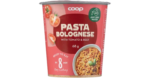 Coop pasta bolognese tomati ja veiselihaga 68 g