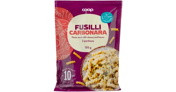 Coop pastaroog juustuga 5% ja peekoniga 2% 155g
