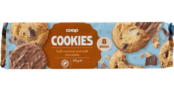 Coop pehme karamelli ja piimašokolaadiga küpsised 170g