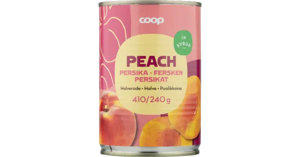 Coop poolitatud virsikud siirupis 410/240g
