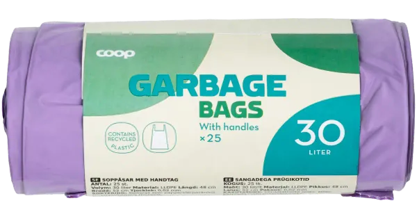 Coop prügikott 30l 25tk värviline