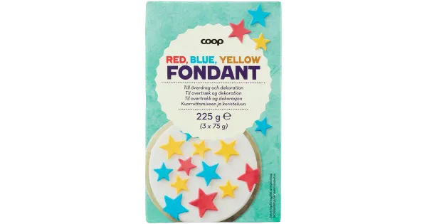 Coop punane, sinine, kollane suhkrumass 225g
