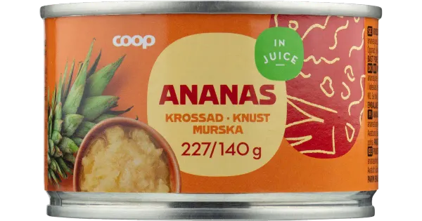 Coop purustatud ananass anassimahlas 227/140gg