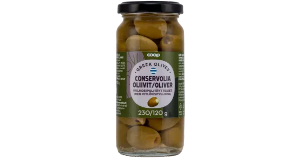 Coop rohelised oliivid küüslaugutäidisega 240/120g