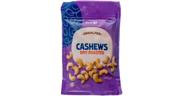 Coop röstitud ja soolata india pähklid 150g