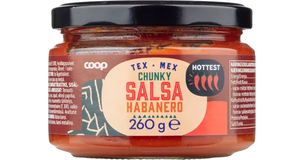 Coop salsakaste hottest habanero 260 g
