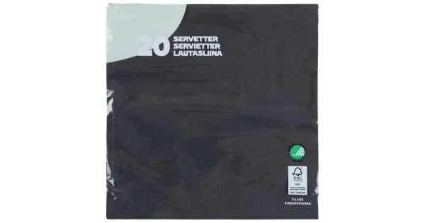 Coop salvrätik must 40cm 20tk
