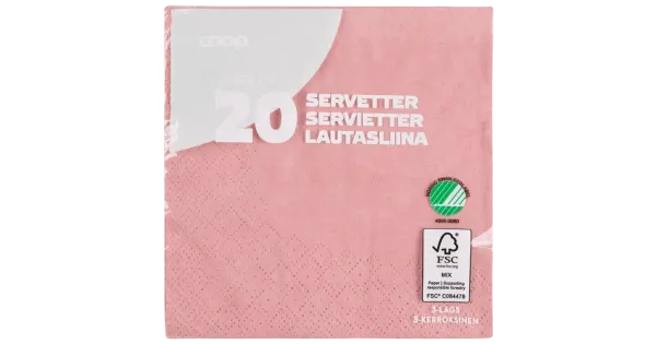 Coop salvrätik vanaroosa 24cm 20tk