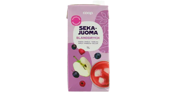 Coop segujook suhkruvaba viinamari-vaarikas-õun 1L