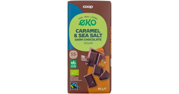 Coop šokolaad karamelli ja meresoolaga, vegan 85g