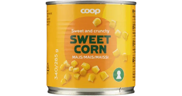 Coop supersweet magus mais 340/285g