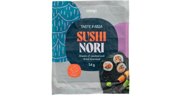 Coop sushi nori, röstitud punavetika lehed 5 tk/14 g