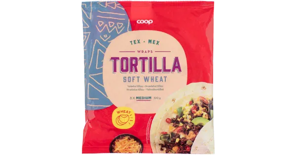 Coop tex mex tortilla wrapid 320 g 8 tk