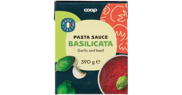 Coop tomatikaste küüslaugu ja basiilikuga 390g