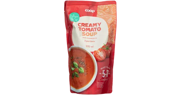 Coop tomatisupp mascarpone juustuga 1% 570ml