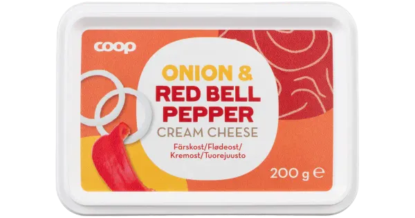 Coop toorjuust 16% sibula ja paprikaga, 200g