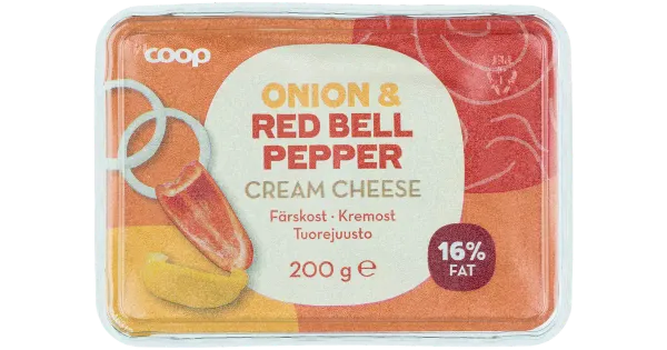 Coop toorjuust sibula-paprika, 200g