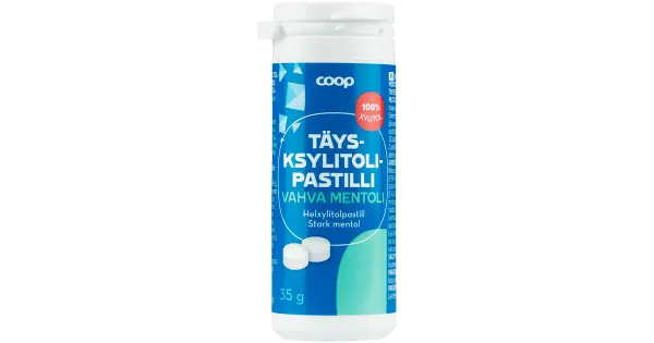Coop tugeva mentooli maitsega täis-ksülitoolipastillid, 35 g