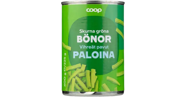 Coop tükeldatud rohelised oad soolvees 400/225g