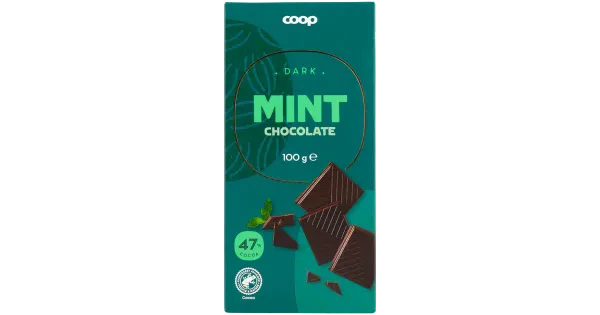 Coop tume šokolaad piparmündiga 100g