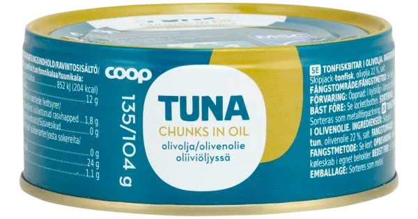 Coop tuunikala oliiviõlis msc 135/104g
