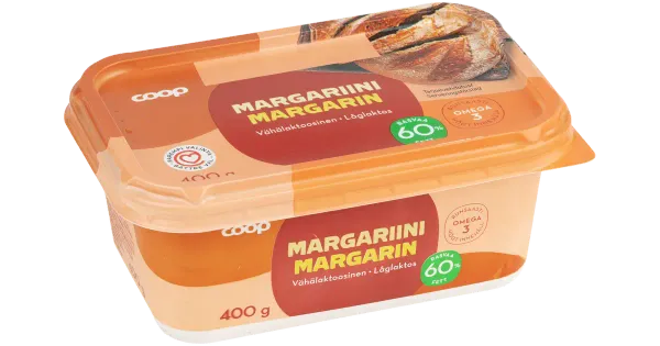 Coop vähendatud rasvasisaldusega margariin 60%, 400 g