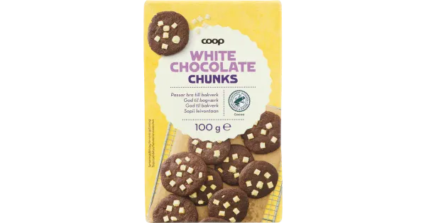 Coop valge shokolaadi tükid 100g küpsetamiseks