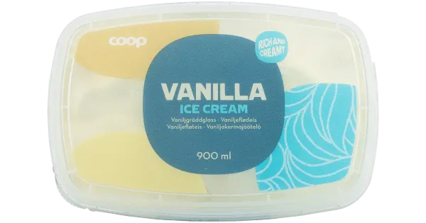 Coop Vaniljejäätis 900 ml/450 g