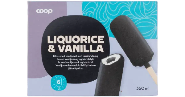 Coop Vanillijäätis Lagrits 6- pakk 360ml/270 g