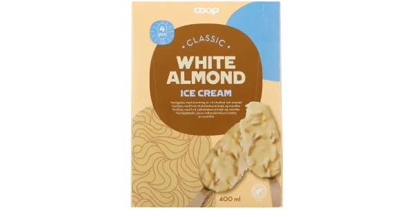 Coop Vanillijäätis White Almond 4x100 ml/268 g